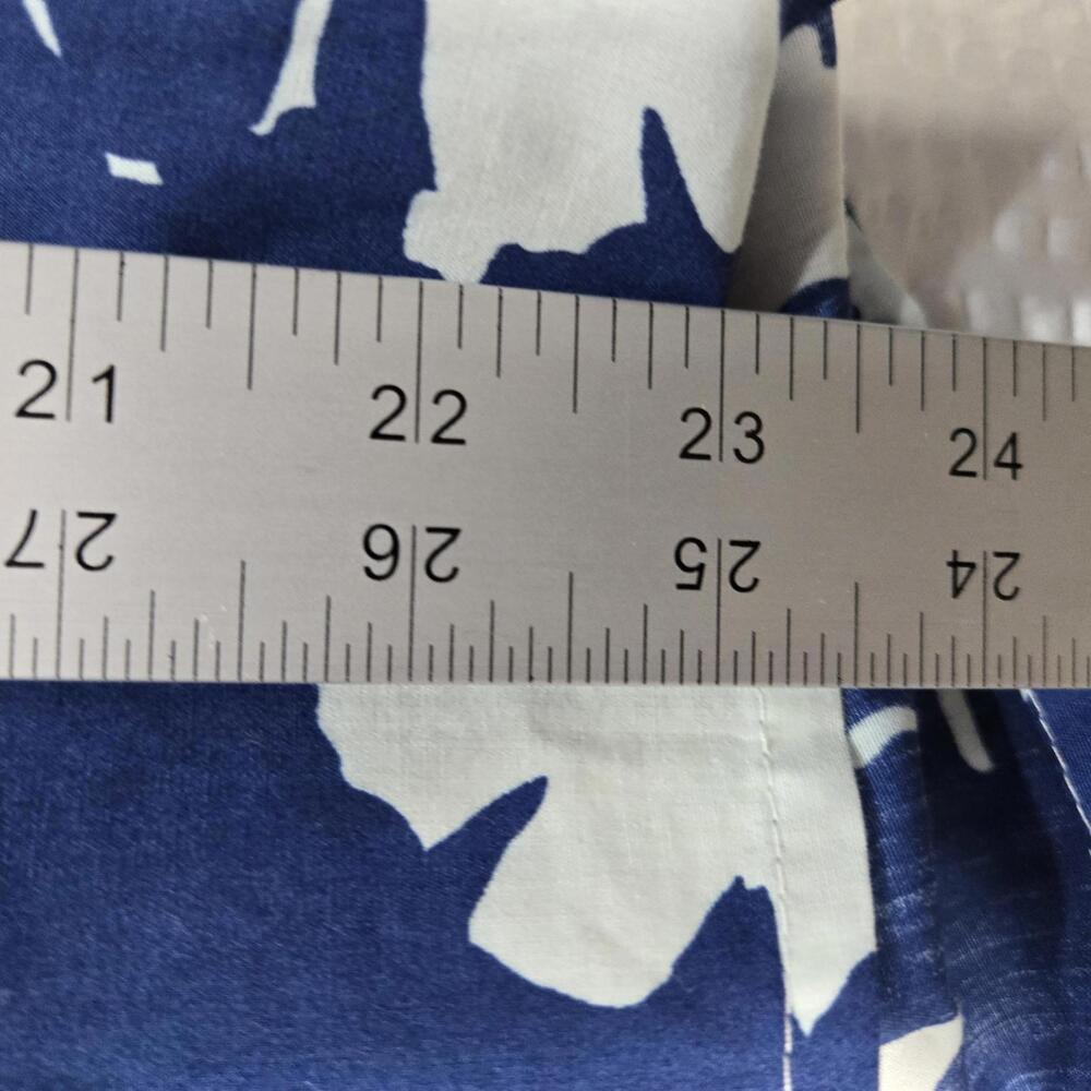 A&F Size Med P Blue White Floral Print Puff Sleeve Smocked Mini Dress Pockets - Picture 7 of 7